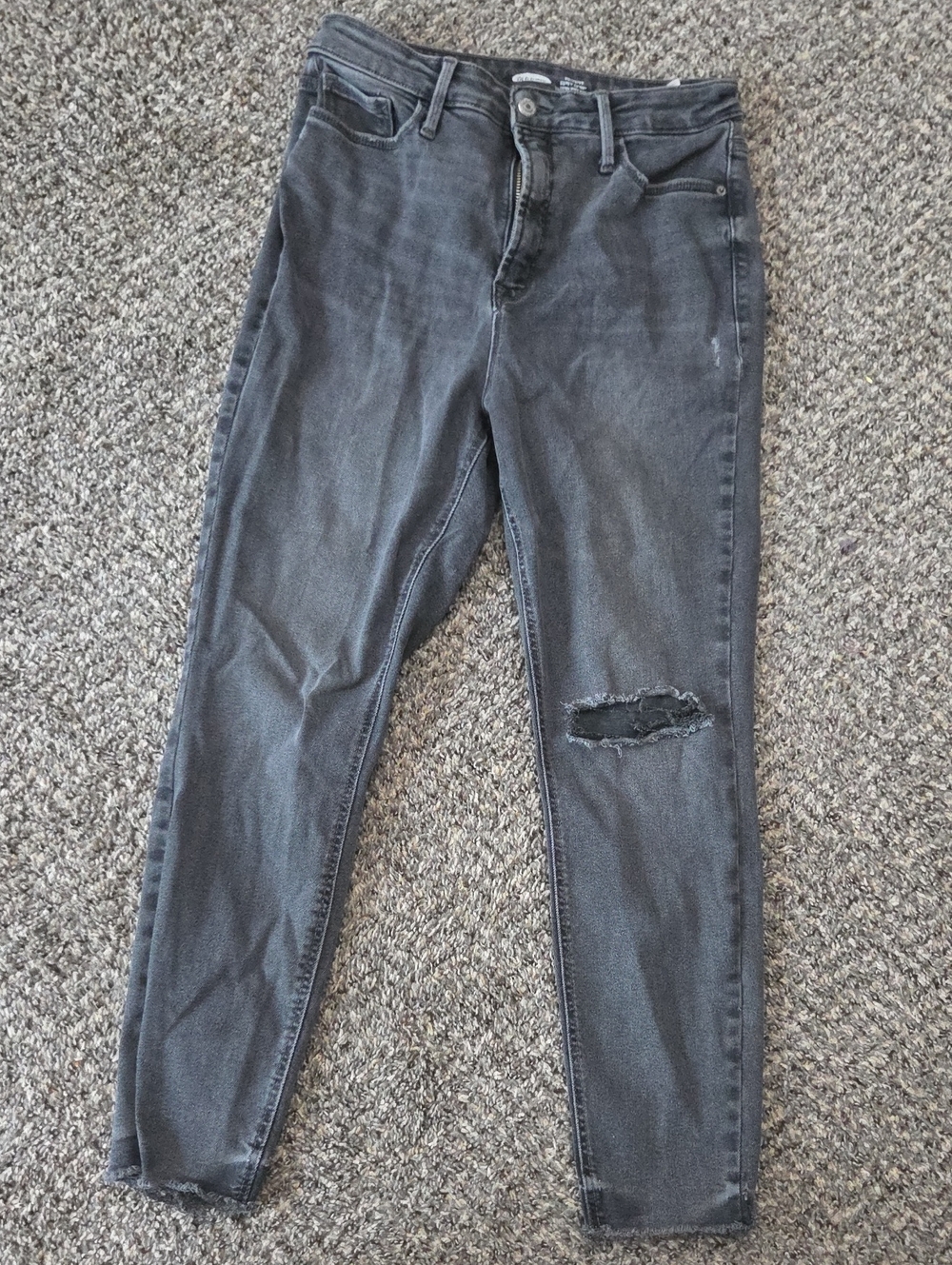 Women’s Distressed High-Rise Gray Jeans